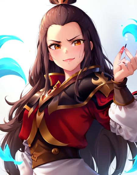 1665721791288-2345560504-portrait, closeup, masterpiece, clean lines, girl, solo, Azula_Shurik-7000, western style art, blue fire light, located in a for.png